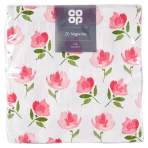 Co Op 20 Napkins Floral 3 Ply 33 x 33cm