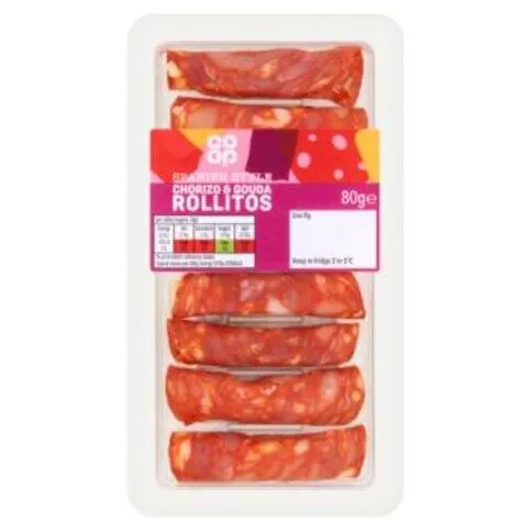 Co-op Spanish Style Chorizo & Gouda Rollitos 80g