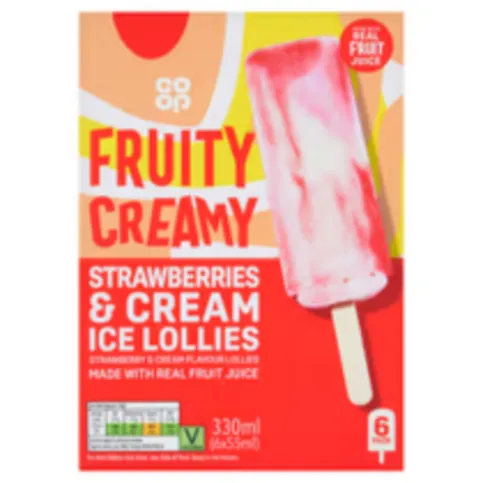 Co-op Strawberries and Cream Ice Lollies 330ML