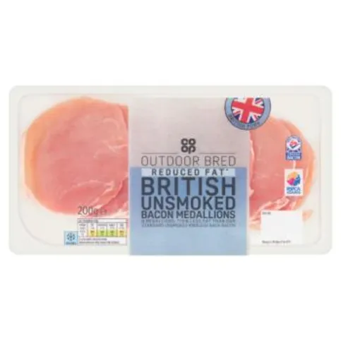 Co Op Unsmoked Bacon Medallions 240g