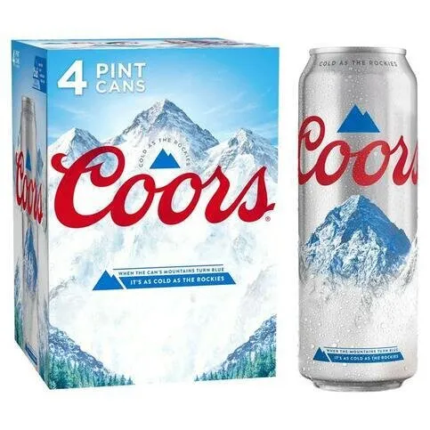 Coors Light Pint 4pk Can Pm 6.25 568ml