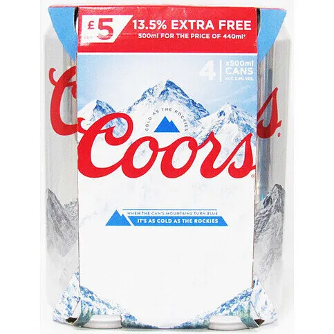 Coors 4 Pack 500ml