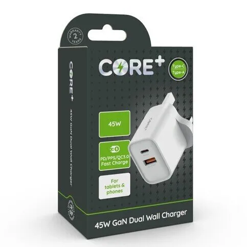 CORE+ 45W GaN Dual Wall Charger (95910740)