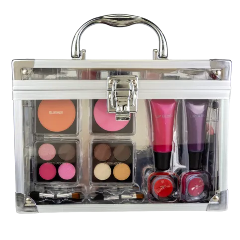COSMETIC TRAIN CASE WITH CONTENTS LARGE