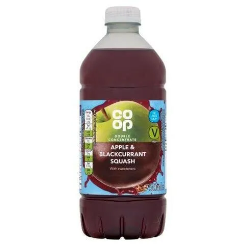 Co Op Apple & Blackcurrant Nas Quad Strength 750ml