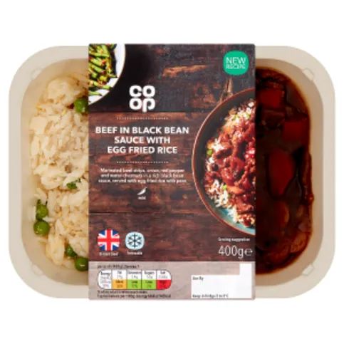 Co-op Beef in Black Bean Sauce with Egg Fried Rice 400g
