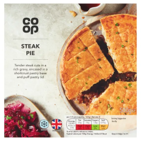 Co Op Steak & Gravy Pie 500g