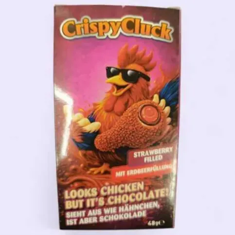 Crispy Cluck Strawberry Filled Drumstick Chocolate 48g
