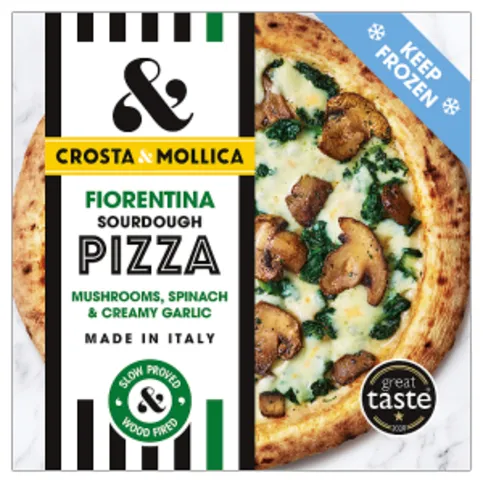 Crosta & Mollica Fiorentina Sourdough Pizza Mushrooms, Spinach & Creamy Garlic 453g