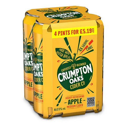 Crumpton Oaks Cider Co Apple Medium Cider 4 x 568ml