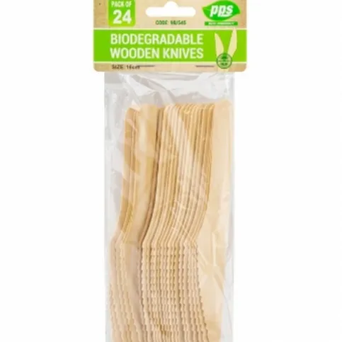 Cutlery Knife Wooden Bio Degradable 24pc