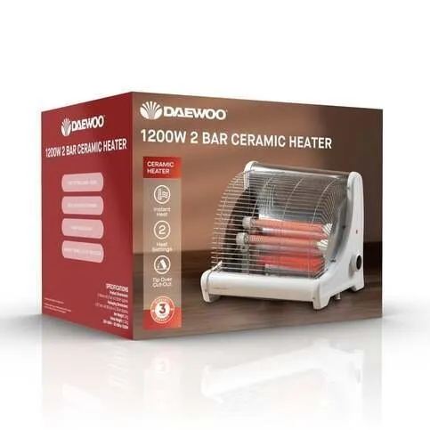 Daewoo 1200w 2 Bar Ceramic Heater 