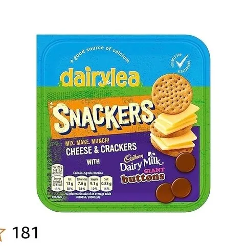 Dairylea Snackers Cheese & Crackers with Cadbury Dairy Milk Giant Buttons 64.2g