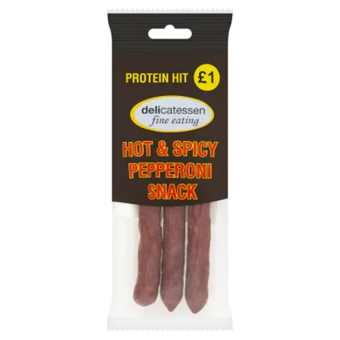 Delicatessen Fine Eating Hot & Spicy Pepperoni Snack 70g
