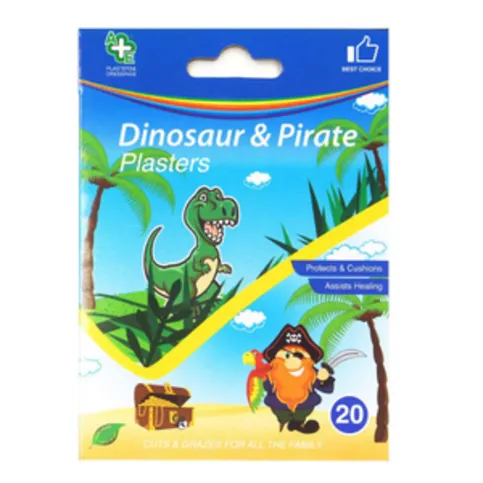 Dinosaur & Pirate Plasters 20 Pack