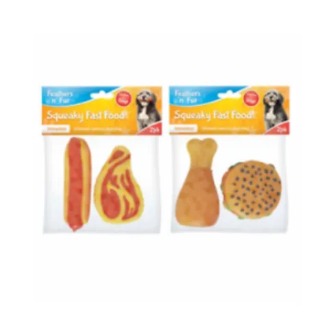 Dog Squeaky Fast Food 2 Pack