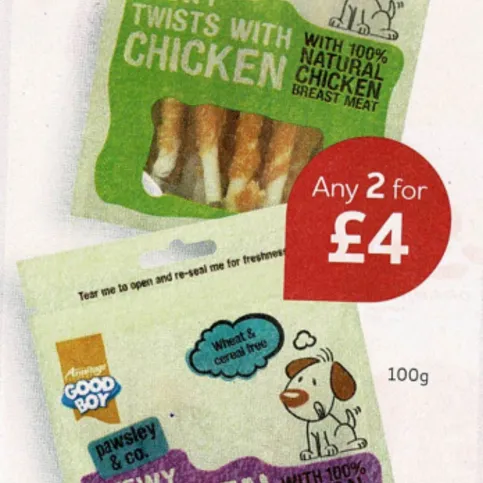 Dog Treat Any 2 For £4