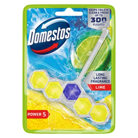 Domestos Power 5 Toilet Rim Block Lime 50g