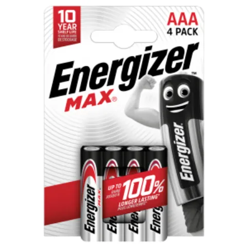 Energizer Max AAA Batteries, Alkaline 4 Pack