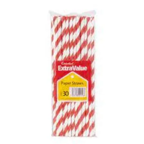Essential Extra Value 30 Paper Straws 