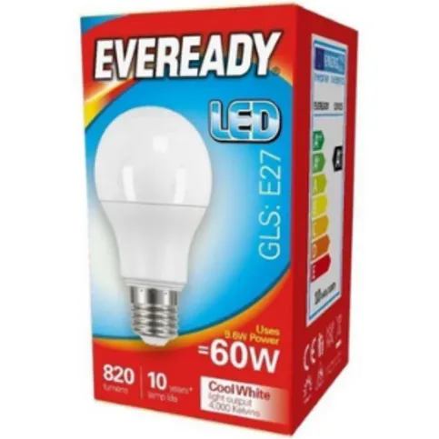 Eveready Led Gls 820lm E27, Screw Cap, Cool White