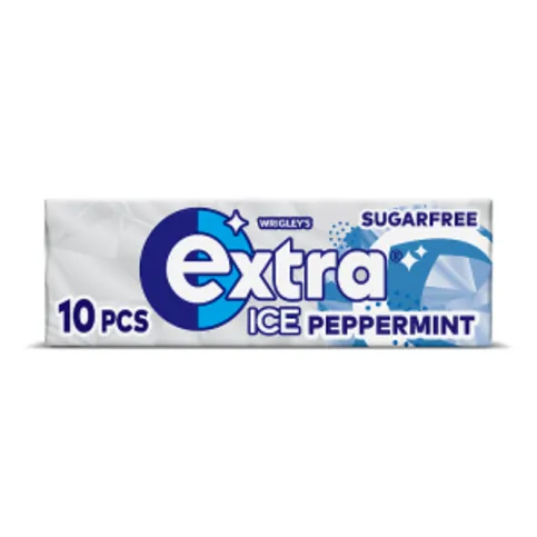 Extra Ice Peppermint Chewing Gum Sugar Free 10 Pieces
