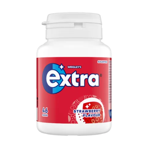 Extra Strawberry Flavour Sugarfree Chewing Gum Bottle 46 Pieces