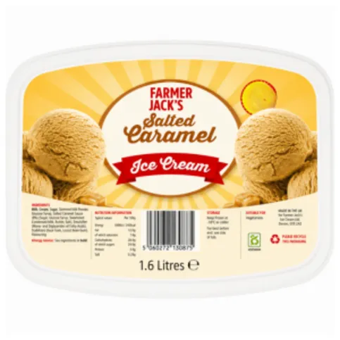 Farmer Jack's Salted Caramel Soft Scoop Ice Cream 1.6L