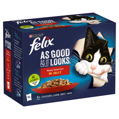 Felix As Good As It Looks Meaty Selection In Jelly Wet Cat Food 12x85g