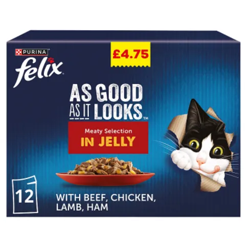Felix As Good As it Looks Meaty Selection in Jelly Wet Cat Food 12x85g