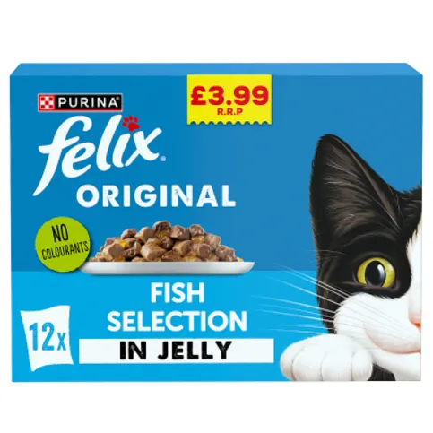 Felix Original Fish Selection in Jelly 12 x 85g (1.02kg)
