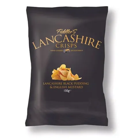 Fiddlers Lancashire Crisps Black Pudding & English Mustard 150g
