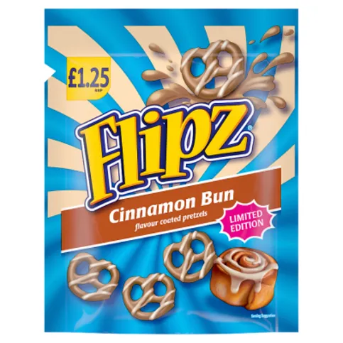 Flipz Limited Edition Cinnamon Bun Flavour Coated Pretzels 80g