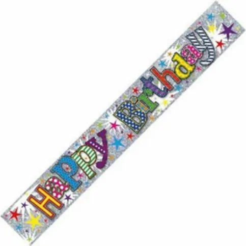 Foil Wall Banner- Happy Birthday 3 x 84cm