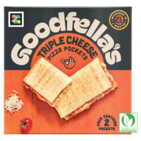 FROZEN: GOODFELLAS TRIPLE CHEESE PIZZA POCKETS 2PK 250G