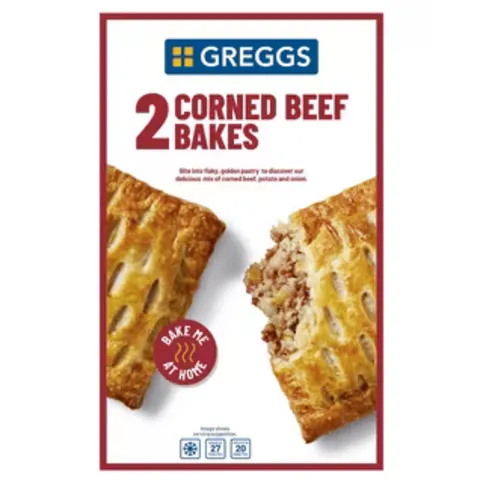 FROZEN: GREGGS CORNED BEEF BAKES 2PK 290G