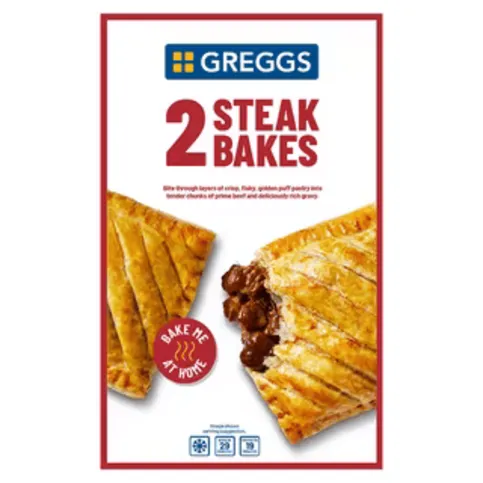 FROZEN: GREGGS STEAK BAKES 2PK