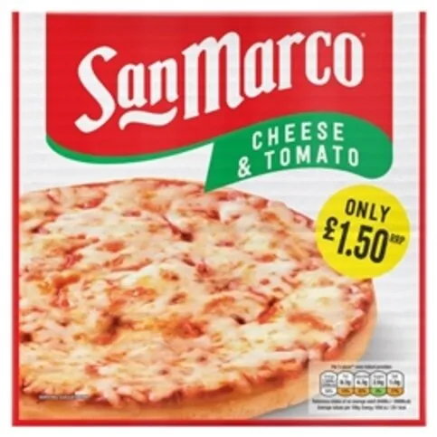FROZEN: SAN MARCO CHEESE & TOMATO PIZZA PM£1.50 253G