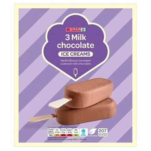 FROZEN: SPAR BELGIUM CHOCOLATE ICE CREAM 3PK