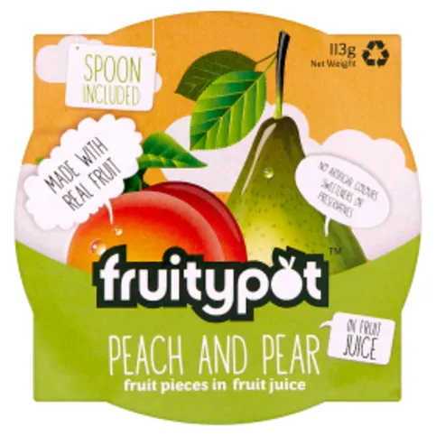 FruityPot Peach & Pear in Fruit Juice 113g