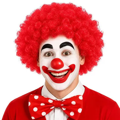 fun clown curly wig red 
