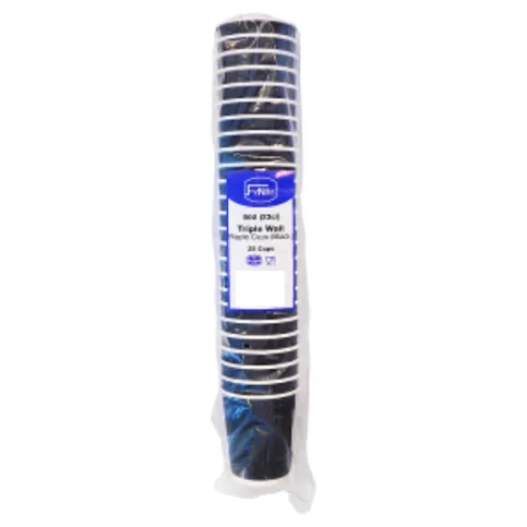 FyNite 25 Triple Wall Ripple Cups Black 8oz