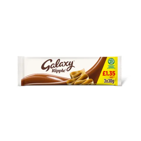Galaxy Ripple Milk Chocolate Snack Bars Multipack 3 x 30g