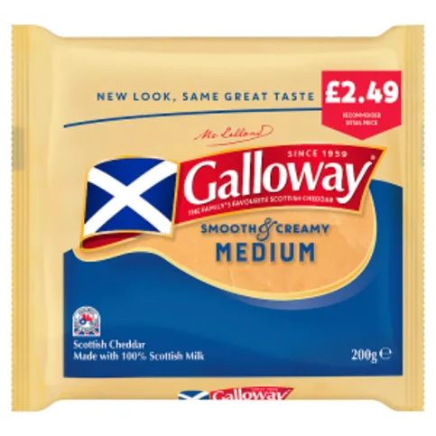 Galloway Smooth & Creamy Medium Scottish Cheddar 200g