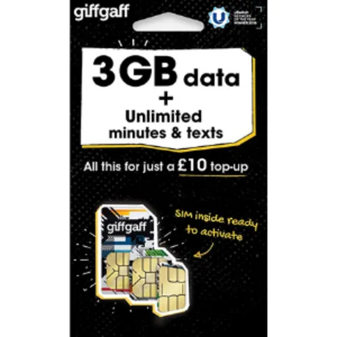 Giffgaff 3gb Data Std
