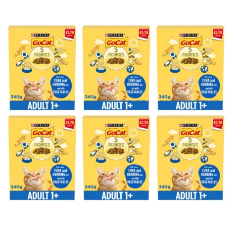Go-Cat Turkey & Herring Mix with Veg Dry Cat Food (6 Boxes) 6x340g