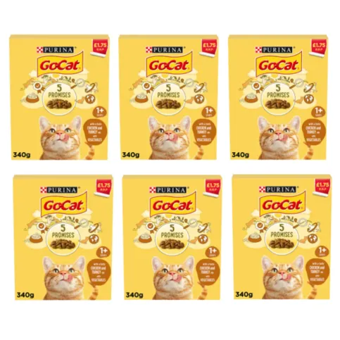 Go-Cat with a Tasty Chicken and Turkey Mix with Vegetables (6 Boxes)  6x340g