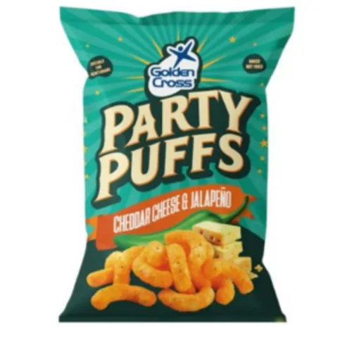 Golden Cross Party Puffs Cheddar Cheese And Jalepeno Puffs 40g