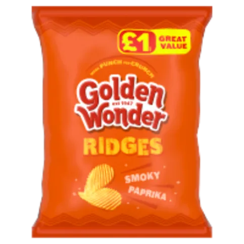 GOLDEN WONDER RIDGES SMOKY PAPRIKA PM£1 57G
