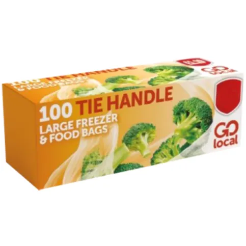 Go Local Tie Handle Freezer Bags 100 Pack